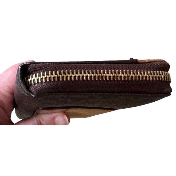 MICHAEL KORS Mercer 'MK' Logo Continental Zip Around Wallet in Brown, Vintage - Picture 5 of 9